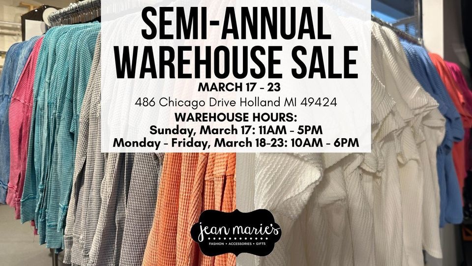 Jean Marie's Spring Warehouse Sale