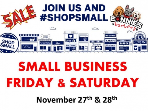 Bonnie's Barkery Small Business Friday & Saturday Sale